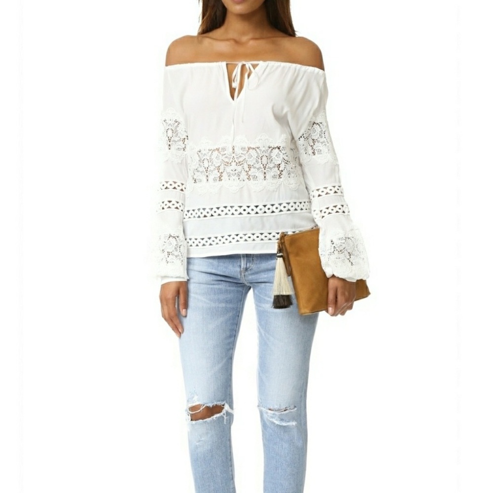 NWT For Love and Lemons Hayley Ivory Eyelet Lace Boho Top Blouse Sz S - Picture 6 of 15